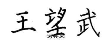 何伯昌王望武楷書個性簽名怎么寫