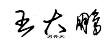 朱錫榮王大鵬草書個性簽名怎么寫