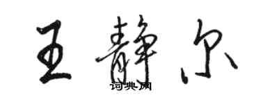 駱恆光王靜爾行書個性簽名怎么寫