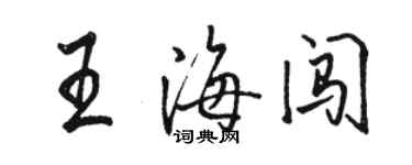 駱恆光王海闖行書個性簽名怎么寫