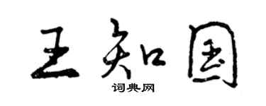 曾慶福王知國行書個性簽名怎么寫