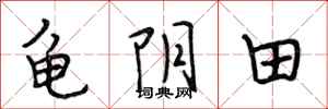段相林龜陰田行書怎么寫