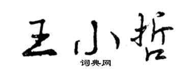 曾慶福王小哲行書個性簽名怎么寫