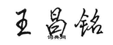 駱恆光王昌銘行書個性簽名怎么寫