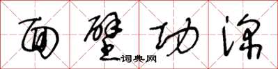 王冬齡面壁功深草書怎么寫