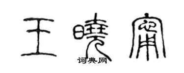 陳聲遠王曉寧篆書個性簽名怎么寫