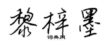 王正良黎梓墨行書個性簽名怎么寫