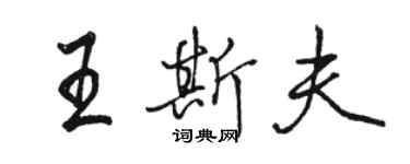 駱恆光王斯夫行書個性簽名怎么寫