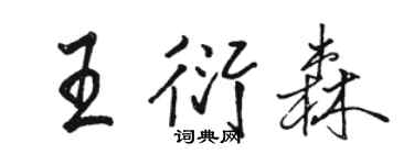 駱恆光王衍森行書個性簽名怎么寫