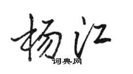 駱恆光楊江行書個性簽名怎么寫