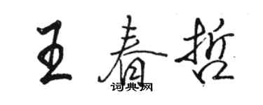 駱恆光王春哲行書個性簽名怎么寫