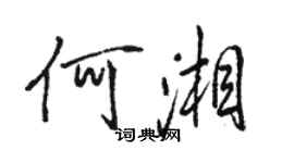 駱恆光何湘行書個性簽名怎么寫