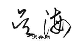 駱恆光吳海草書個性簽名怎么寫