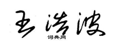 朱錫榮王浩波草書個性簽名怎么寫