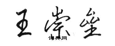 駱恆光王崇壘行書個性簽名怎么寫