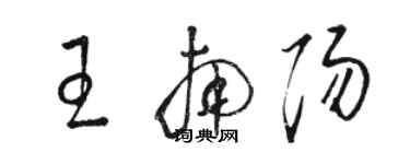 駱恆光王南陽草書個性簽名怎么寫