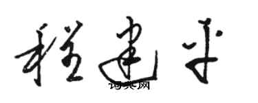 駱恆光程建平草書個性簽名怎么寫