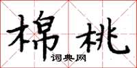 周炳元棉桃楷書怎么寫