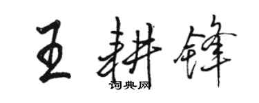 駱恆光王耕鋒行書個性簽名怎么寫