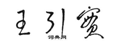 駱恆光王引實草書個性簽名怎么寫