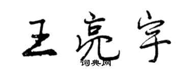 曾慶福王亮宇行書個性簽名怎么寫