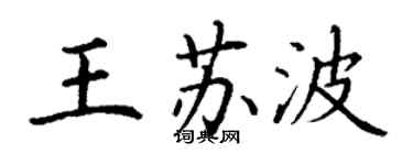 丁謙王蘇波楷書個性簽名怎么寫