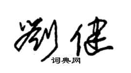 朱錫榮劉健草書個性簽名怎么寫