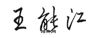 駱恆光王能江行書個性簽名怎么寫