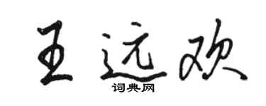 駱恆光王遠歡行書個性簽名怎么寫