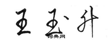 駱恆光王玉升行書個性簽名怎么寫