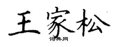 丁謙王家松楷書個性簽名怎么寫