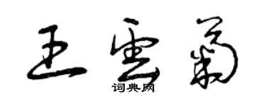 曾慶福王雲菊草書個性簽名怎么寫