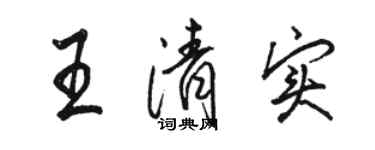 駱恆光王清實行書個性簽名怎么寫