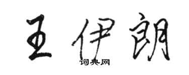 駱恆光王伊朗行書個性簽名怎么寫