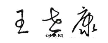 駱恆光王世康草書個性簽名怎么寫