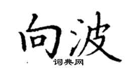 丁謙向波楷書個性簽名怎么寫