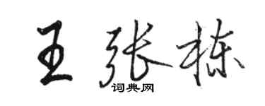 駱恆光王張棟行書個性簽名怎么寫