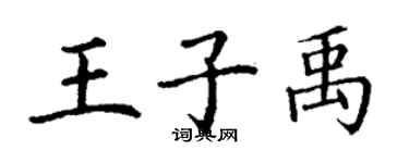 丁謙王子禹楷書個性簽名怎么寫