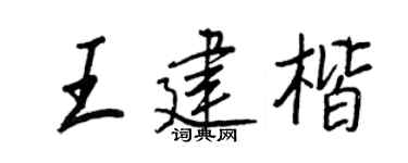 王正良王建楷行書個性簽名怎么寫