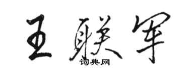 駱恆光王聯軍行書個性簽名怎么寫