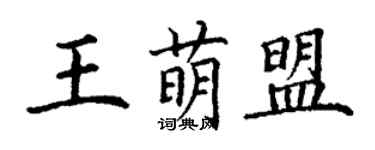 丁謙王萌盟楷書個性簽名怎么寫