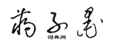 駱恆光蔣子墨草書個性簽名怎么寫