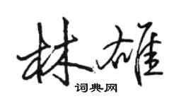 駱恆光林雄行書個性簽名怎么寫