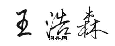 駱恆光王浩森行書個性簽名怎么寫