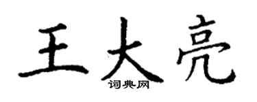 丁謙王大亮楷書個性簽名怎么寫