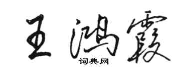 駱恆光王鴻霞行書個性簽名怎么寫