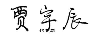 曾慶福賈宇辰行書個性簽名怎么寫