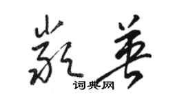 駱恆光嚴英草書個性簽名怎么寫