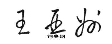 駱恆光王亞州草書個性簽名怎么寫