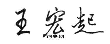 駱恆光王宏起行書個性簽名怎么寫